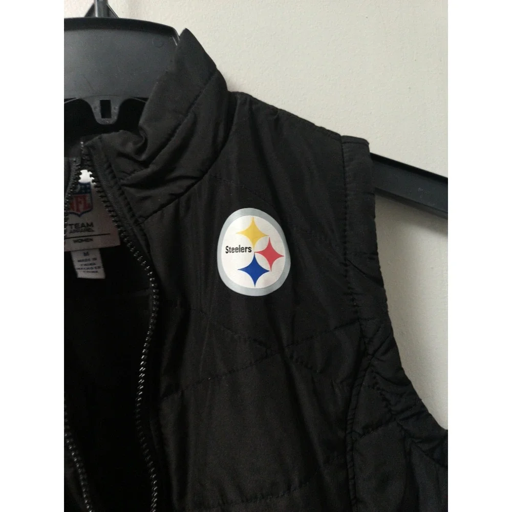 Women's Medium NFL Team Apparel Pittsburgh Steelers Vest Black